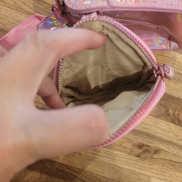 Steve Madden Blima Viral Pink Holographic Iridescent Crossbody Bag & Coin Pouch - Picture 15 of 16